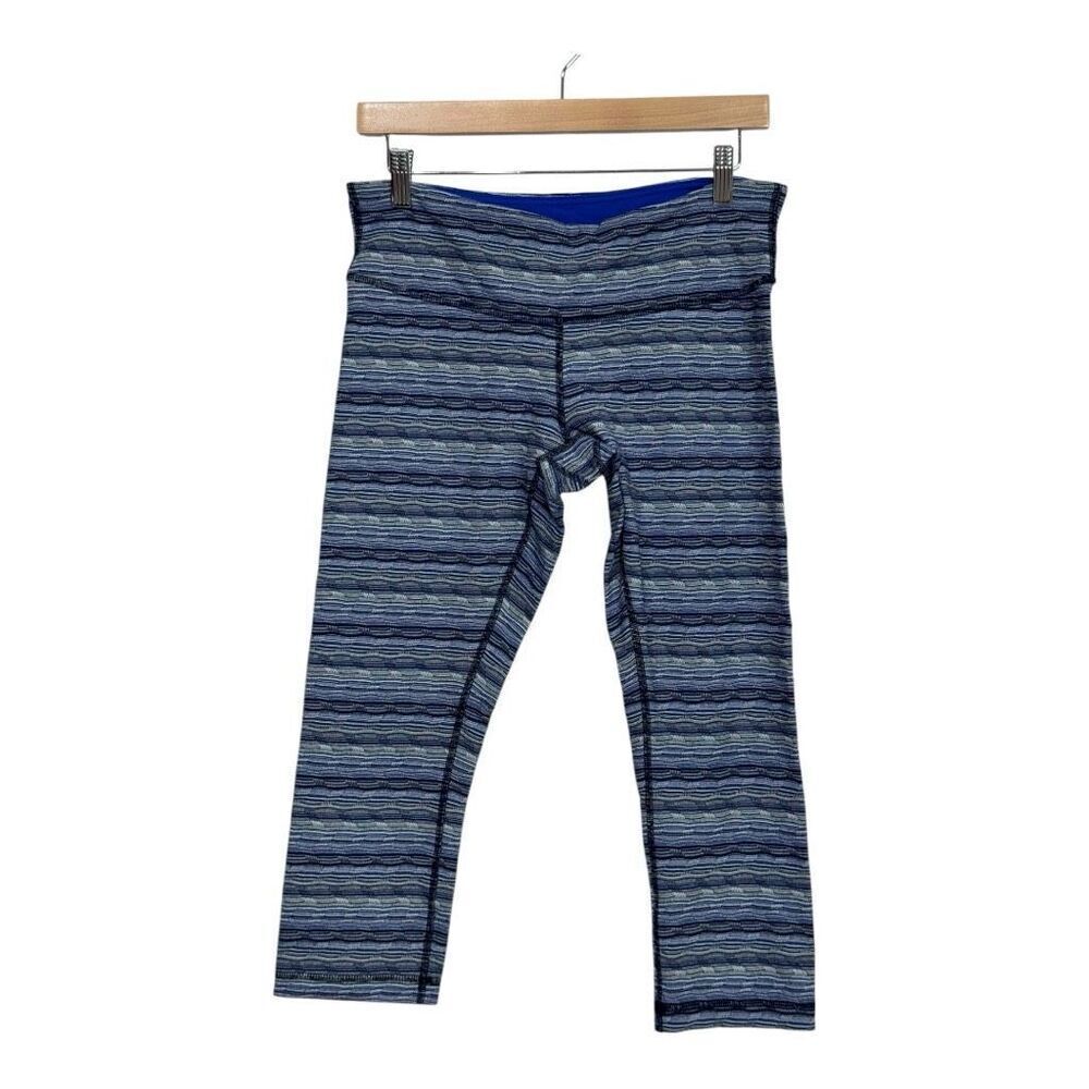 Lululemon Wunder Under‎ Crop Legging Sz 10 Space Dye Twist Sapphire Blue Legging